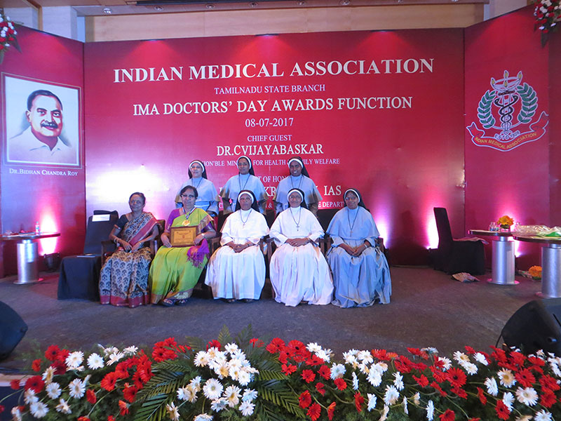 Award for Meritorious service to the society in general and to cancer patients in particular - Diocese of Hosur